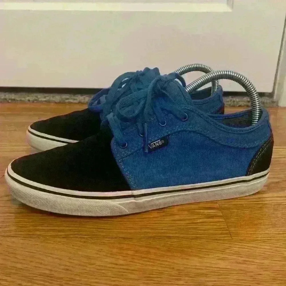 Kids Vans Blue and Black Tennis Shoes, Size 6 Youth